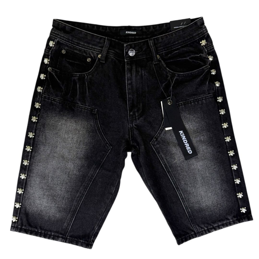 KINDRED PREMIUM SHORT À CLOUS TÊTE DE MORT (KD2242S NOIR)