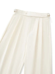 BAROCCO PANTS Wellington Side-Tab Trousers-Ivory