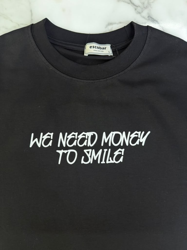 RICH GANG T-SHIRT we need money to smile (#OVZ TEE, (ESC99))
