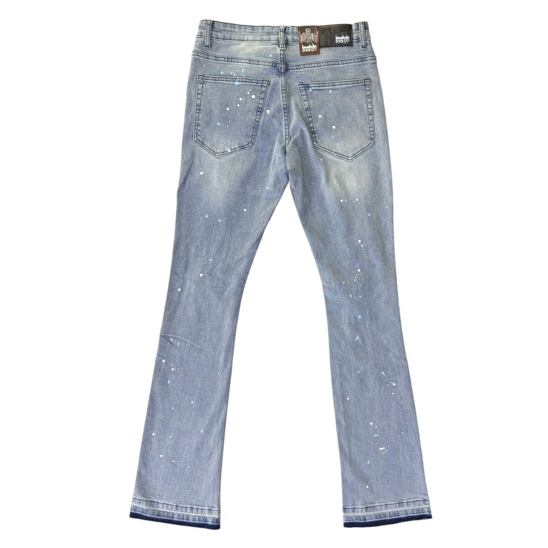 DENIMiCITY PANT RIP N REPAIR LIGHT BLUE WASH WITH BABY BLUE STITCH