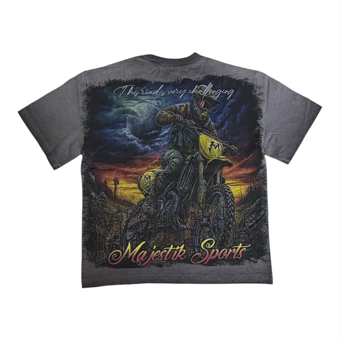 MAJESTIK t-shirt GARMENT DYE DTG PRINTED TEE W/RHINESTONE