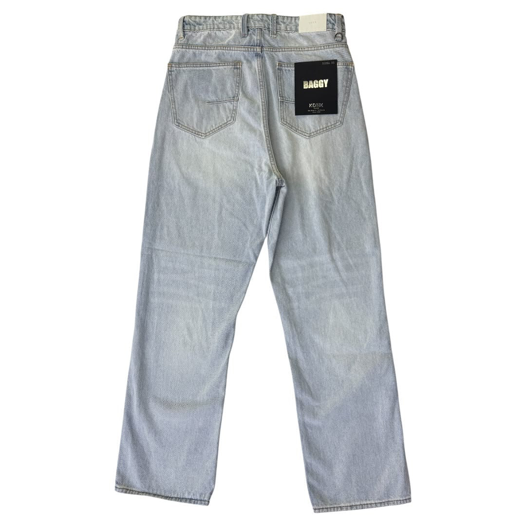 KDNK everday baggy .BLUE BASIC JEANS SB101-LT