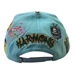 HARMONY light blue suede brim trucker hat