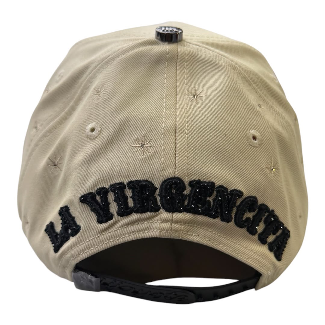 NIJAYOTE - La virgin mary & roses snapback cap (beige/black)