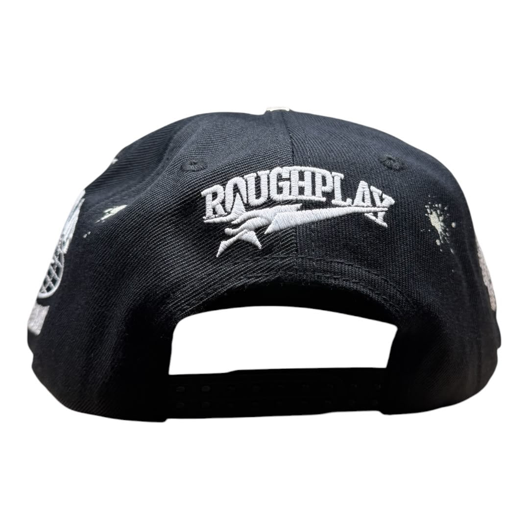 ROUGH PLAY hat vintage SNAPBACK (BLK/SILVER))
