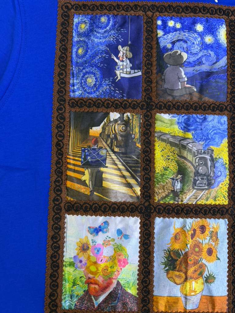 RICH GANG T-SHIRTS navy VAN GOGH (#OVZ TEE, (BP222))