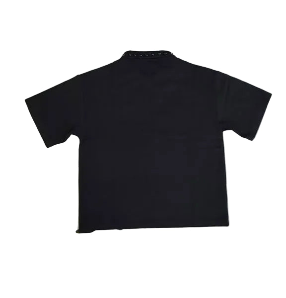 MAJESTIK GARMENT DYE DTG PRINTED POLO W/PATCH AND STUDS