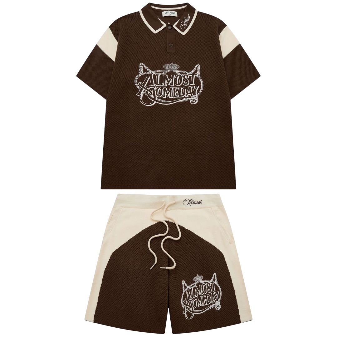 ALMOST SOMEDAY SET clubhouse knit polo (AS-SUM26-007)-(AS-SUM26-008)