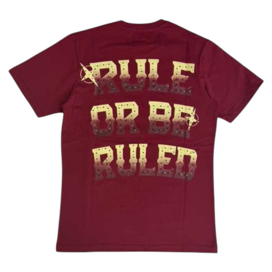 DENIMICITY RULE OR BE RULED STONE T-SHIRT DNM-2507BURG