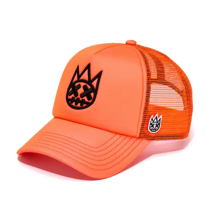Gorra de camionero con parte trasera de malla y logotipo Shimuchan Clean de Cult en coral 