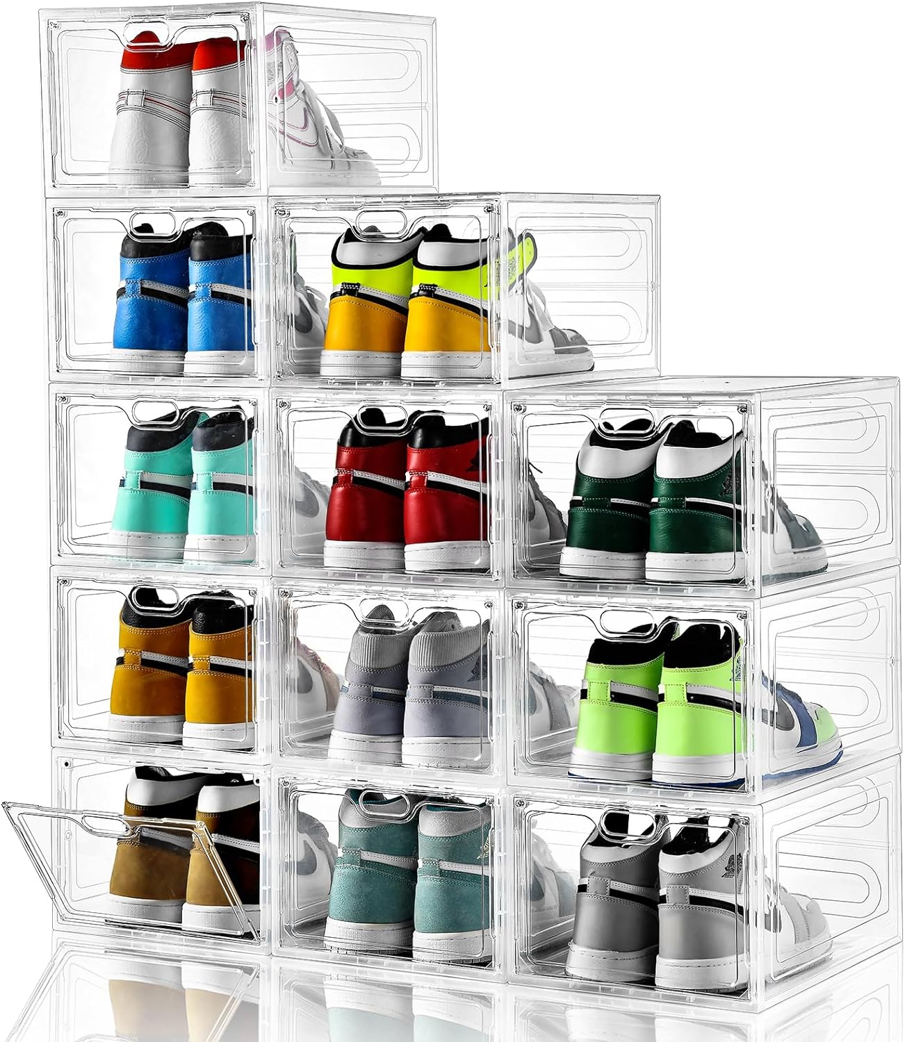 Shoe Boxes- 4 Sneakers Box - HARD PLASTIC - CLEAR. 4 in a Pack