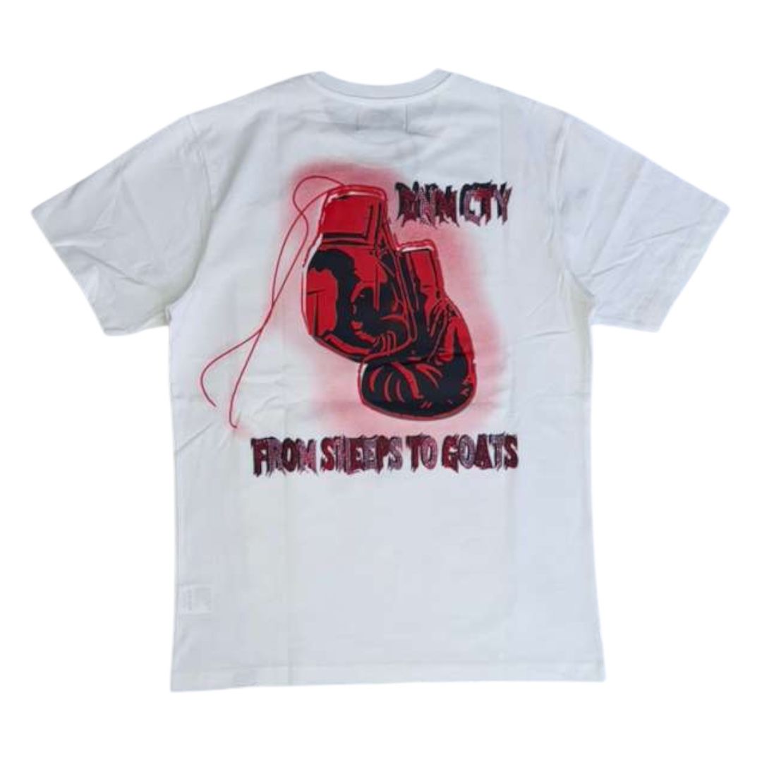 DENIMICITY FROM SHEEPS TO GOATS STONE T-SHIRTDNM-2508WHITE