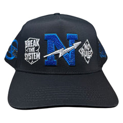 NO RULES" Snapback Cap – black-blue Edition | "N" Logo