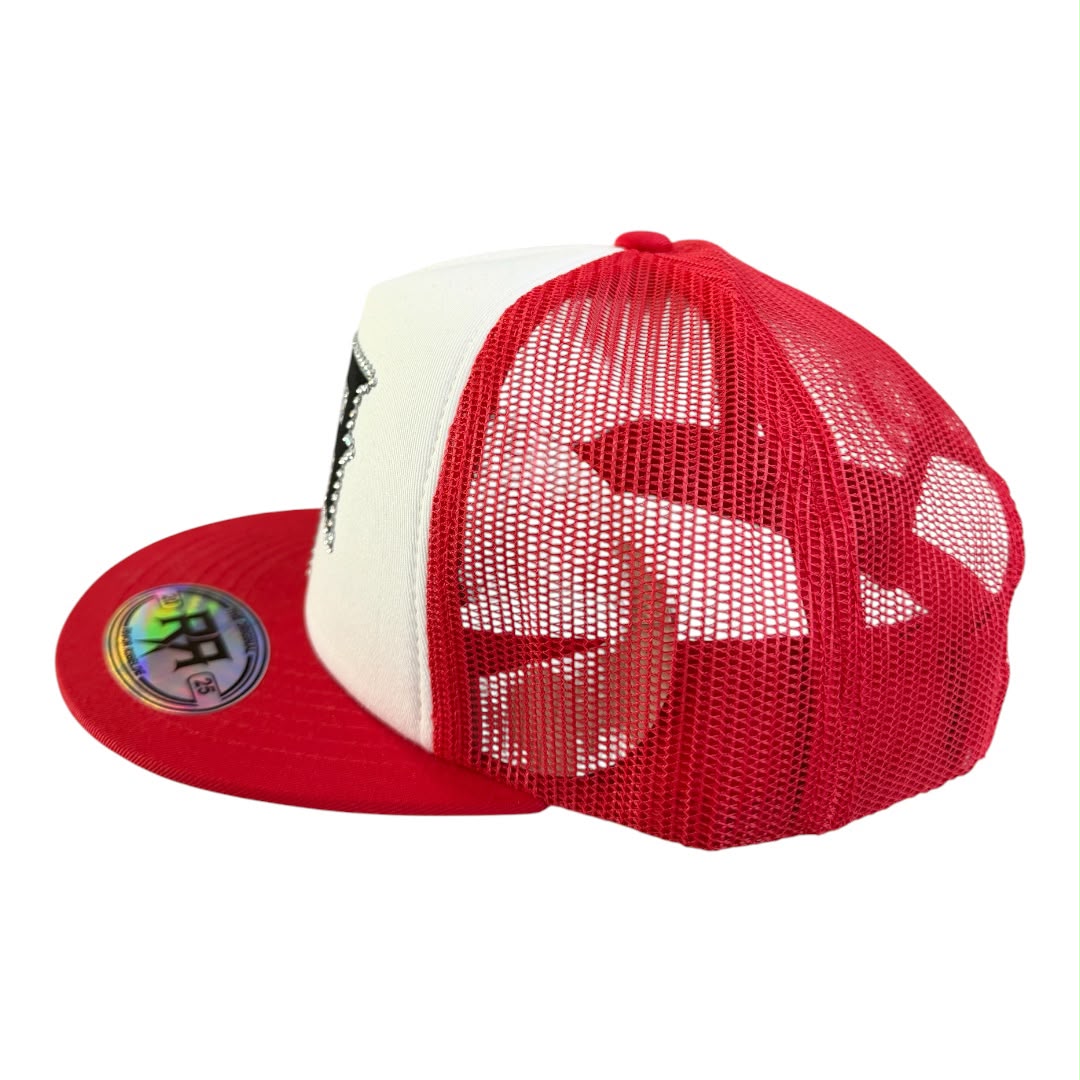 RIVOR R3BELDE HAT WITH BLACK RHINESTONE LOGO
