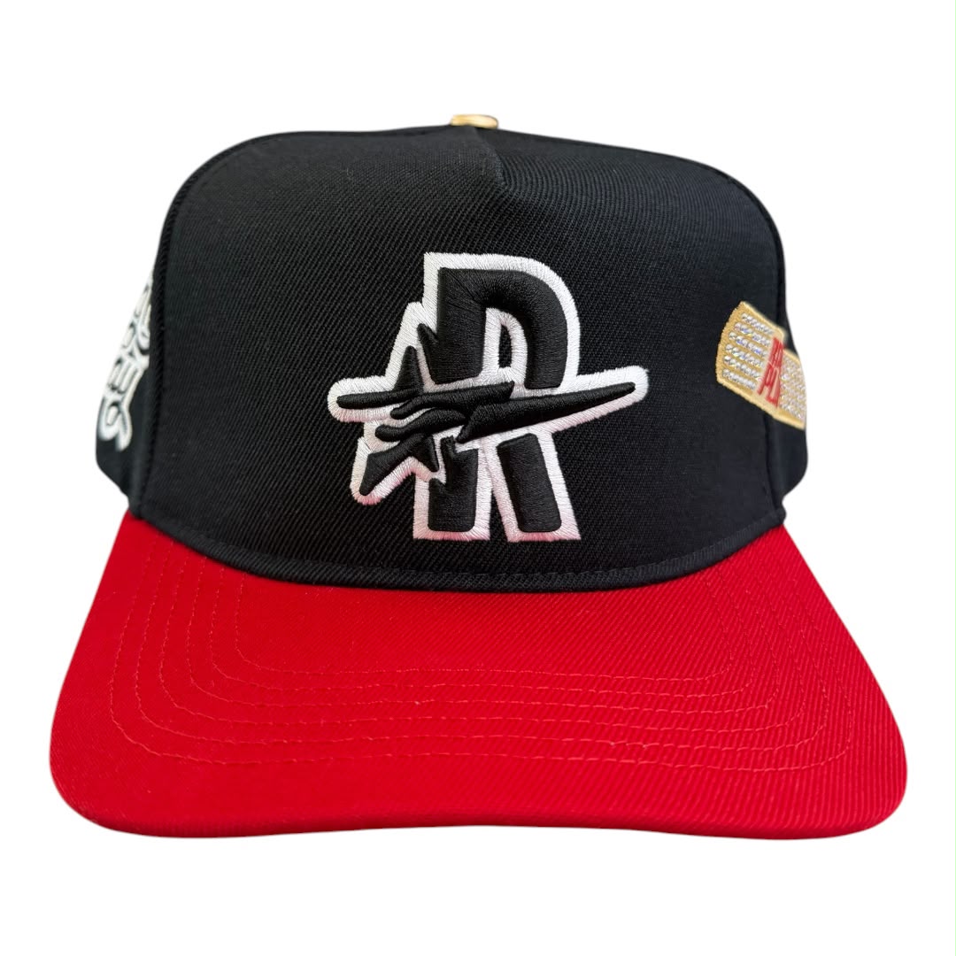 ROUGHPLAY HAT (BLACK/RED BANDAID SNAPBACK)
