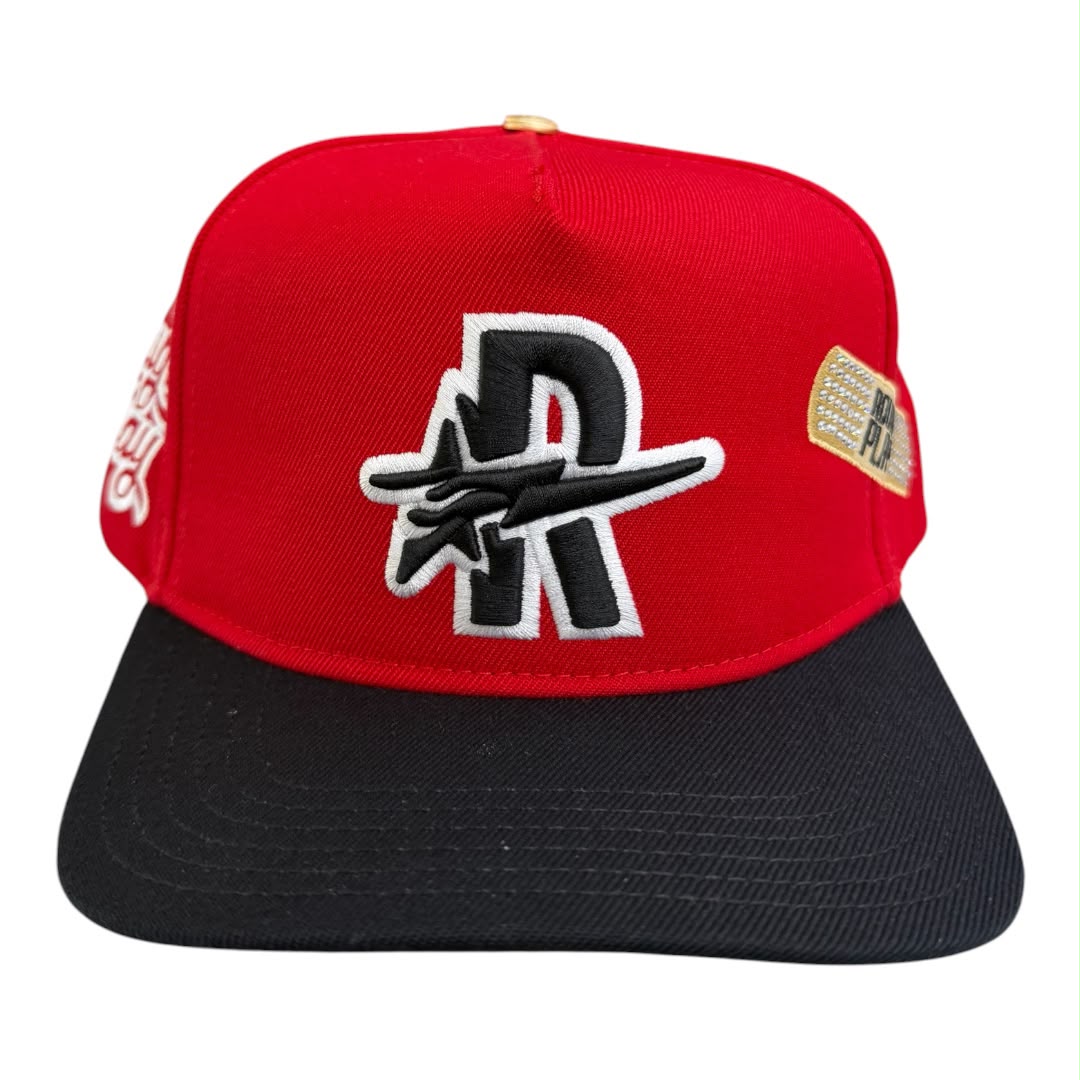 ROUGHPLAY HAT (RED/BLACK BANDAID SNAPBACK)
