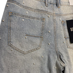 KDNK blue paerl RHINESTONE SHORTS-KND4965S