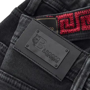 BAROCCO PANTS Shadow Coated Denim-Black