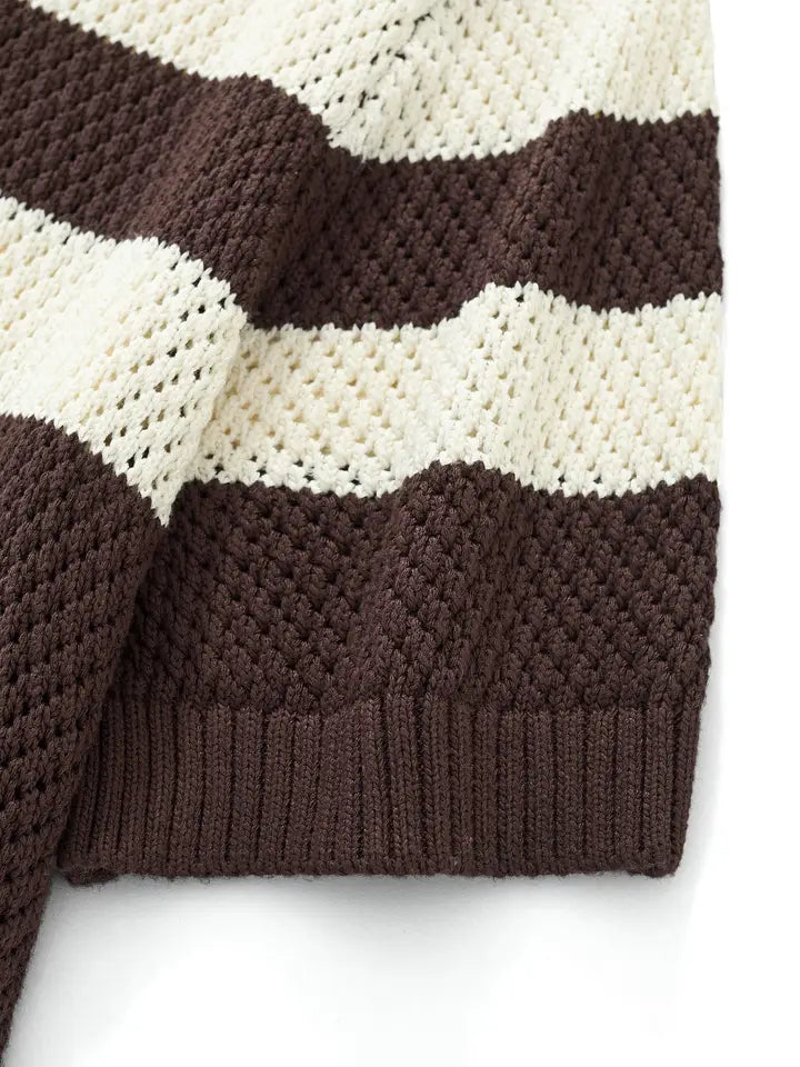 BAROCCO COFFEE Shirt-Coffe  PSS625-Marina Stripe Ss