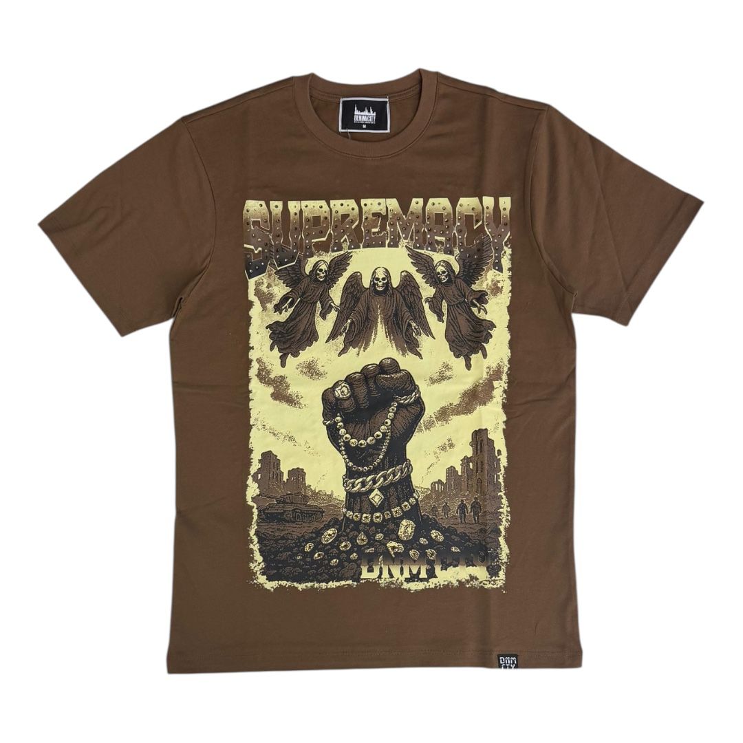 DENIMICITY RULE OR BE RULED STONE T-SHIRTDNM-2507BROW