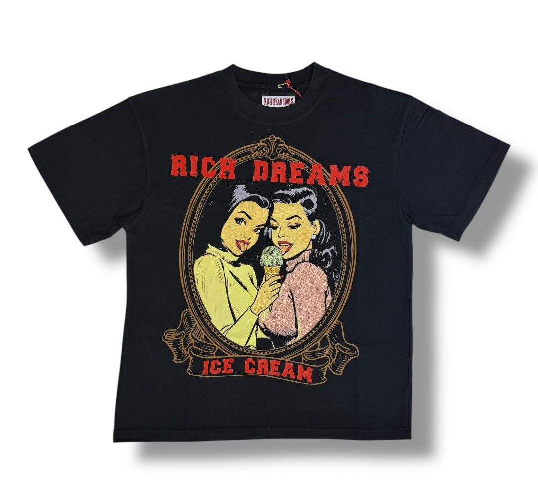 RECH DEAD IDOLS "RICH DREAMS ICE CREAM" T-SHIRT BLACK