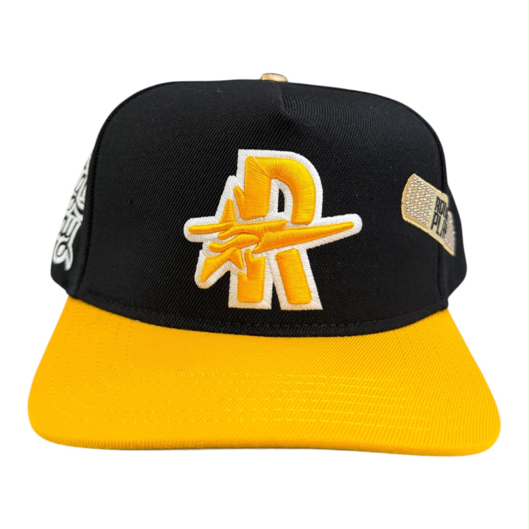 ROUGHPLAY HAT (BLACK/YELLOW BANDAID SNAPBACK