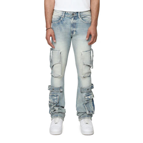SMOKE RISE EYELET CARGO JEAN JP25543 PANTS
