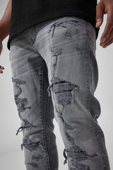 JORDAN CRAING PANTS  KG SMOKED GREY SEAN FIT W SHREDS (JS2337)