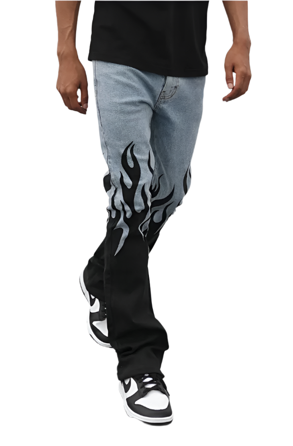 Vaqueros pitillo acampanados KDNK FLAME KND4744 azul