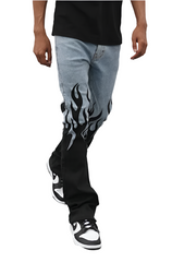 Vaqueros pitillo acampanados KDNK FLAME KND4744 azul