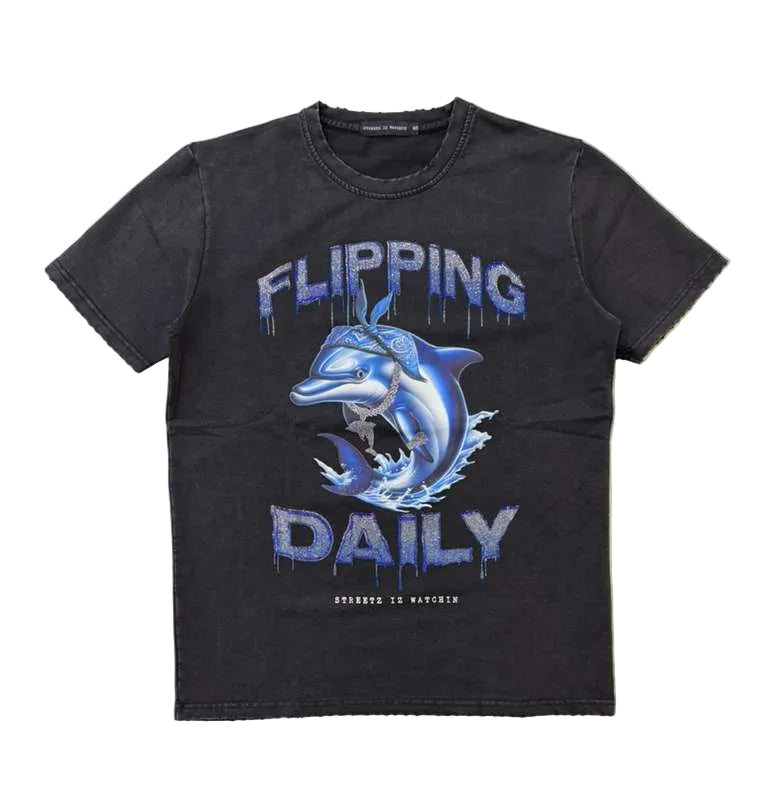 STREETZ IZ WATCHIN t-shirt FLIPPING DAILY (SIW5252W)