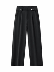 BAROCCO PANTS Kingsley Side-Tab Trousers-Black