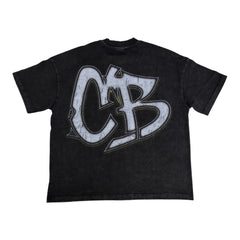 CASTEL retro space adventure rocket snowmobile black tee