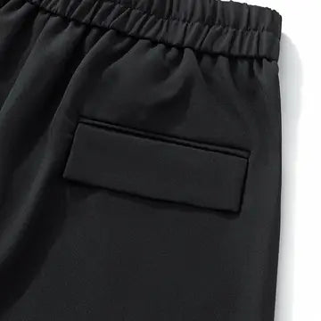 BAROCCO PANTS Kingsley Side-Tab Trousers-Black