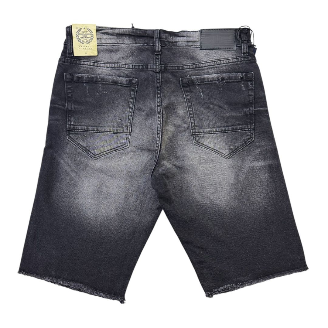 JORDAN CRAIG BLACK SHADOW WASHED DENIM SHORTS PANTS J334S