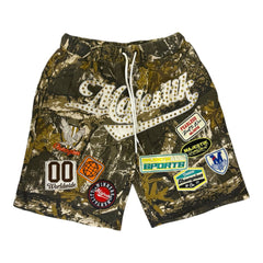 MAJESTIK NY PIQUÉ CUT & PATCH SEW SHORTS-HC/HUNTER CAMO-FS26104