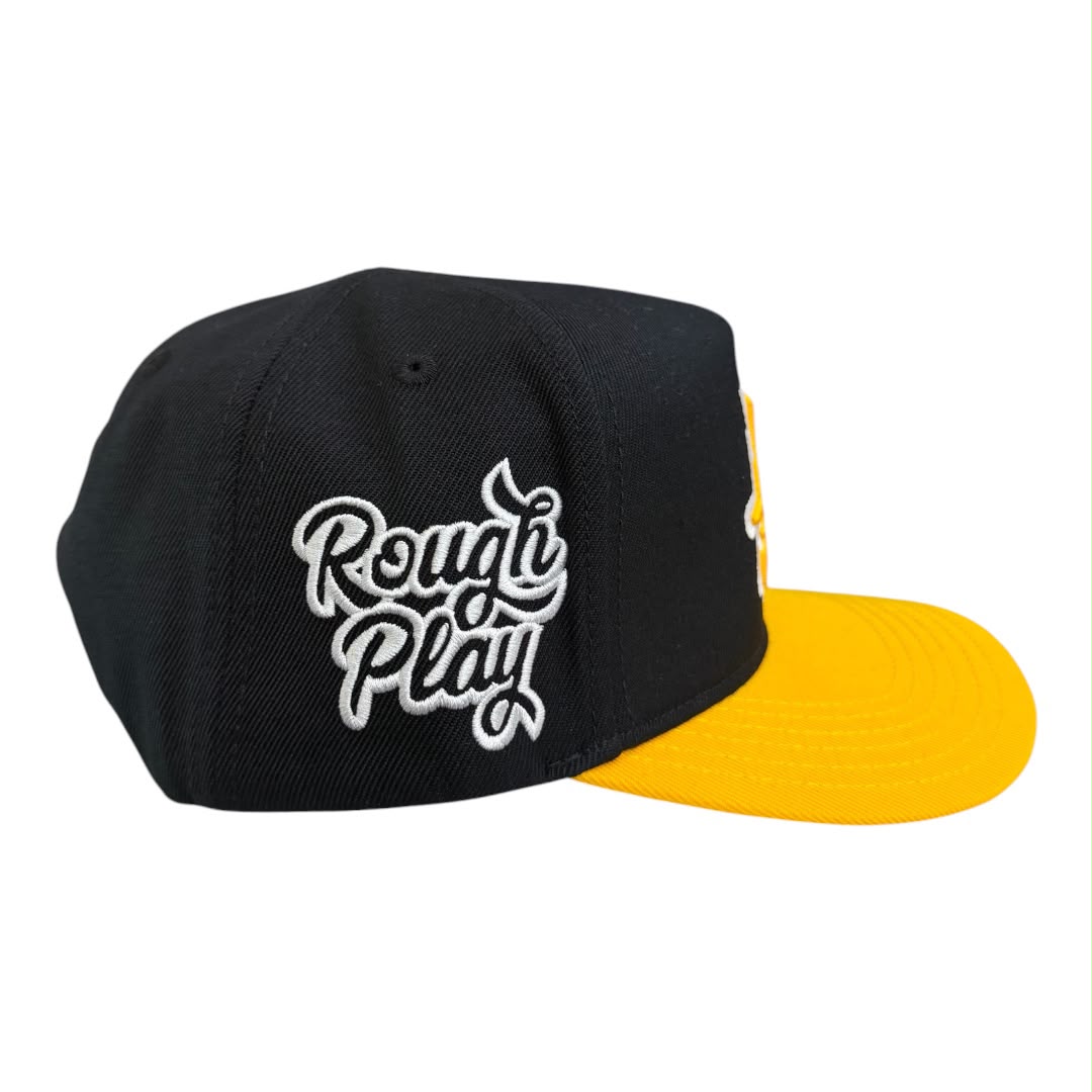 ROUGHPLAY HAT (BLACK/YELLOW BANDAID SNAPBACK