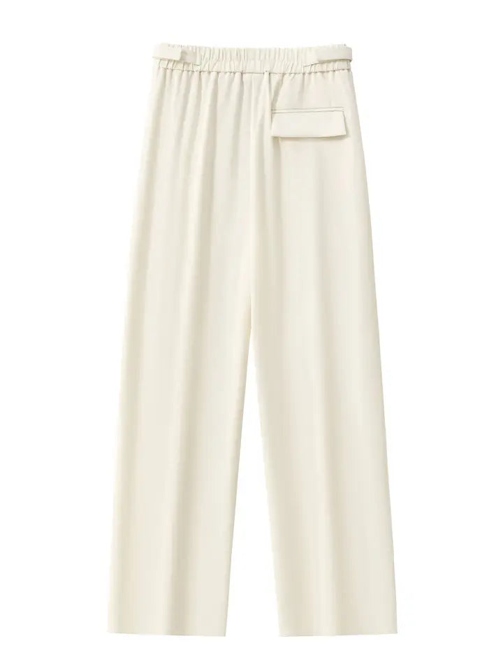 BAROCCO PANTS Wellington Side-Tab Trousers-Ivory