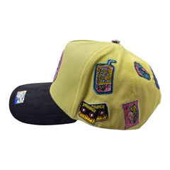 HARMONY yellow & black suede brim trucker hat