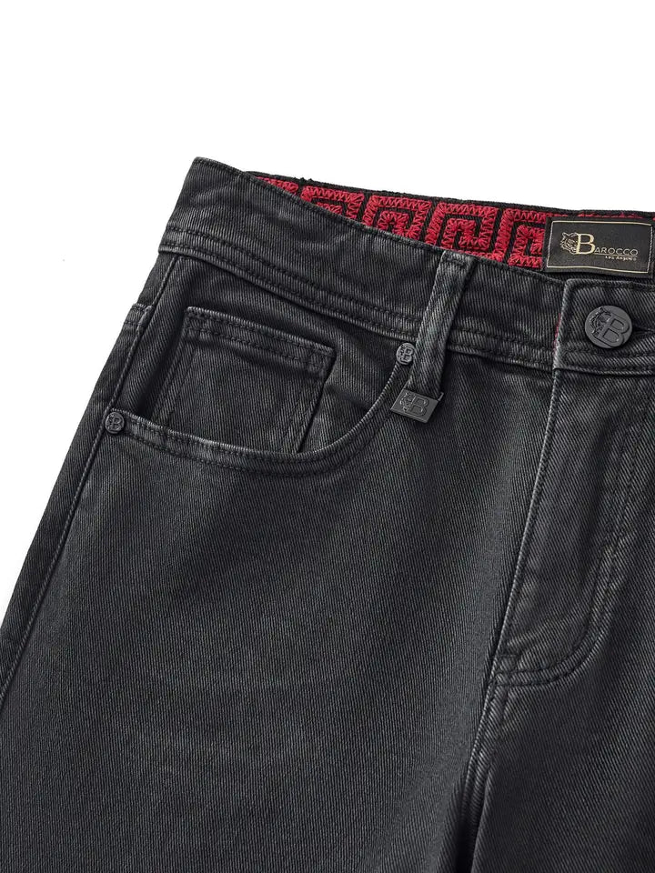 BAROCCO PANTS Shadow Coated Denim-Black