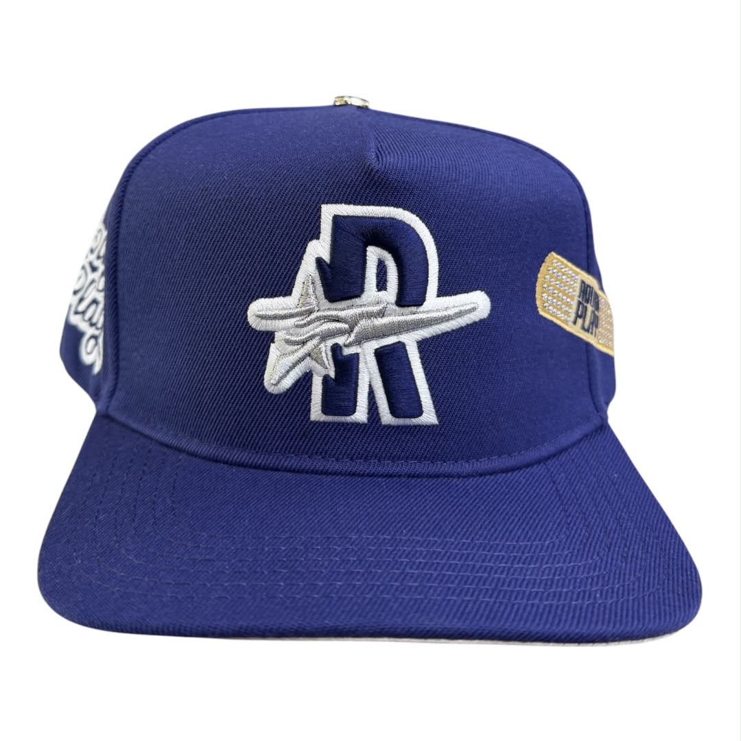 ROUGHPLAY HAT NAVY/SILVER BANDAID SNAPBACK
