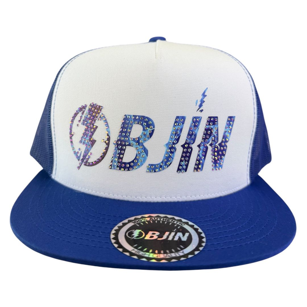 OBJIN HAT  " Diamond BLUE " Edition – WHITE Crystals
