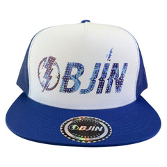 OBJIN HAT  " Diamond BLUE " Edition – WHITE Crystals