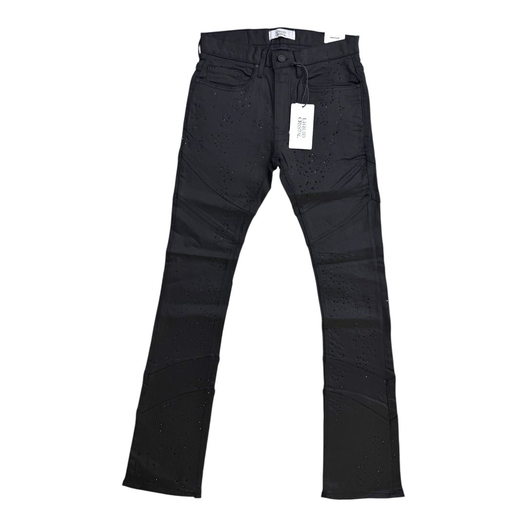 LIQUID CRYSTAL PANTS STACKED & CRYST JET BLACK JTF2333A
