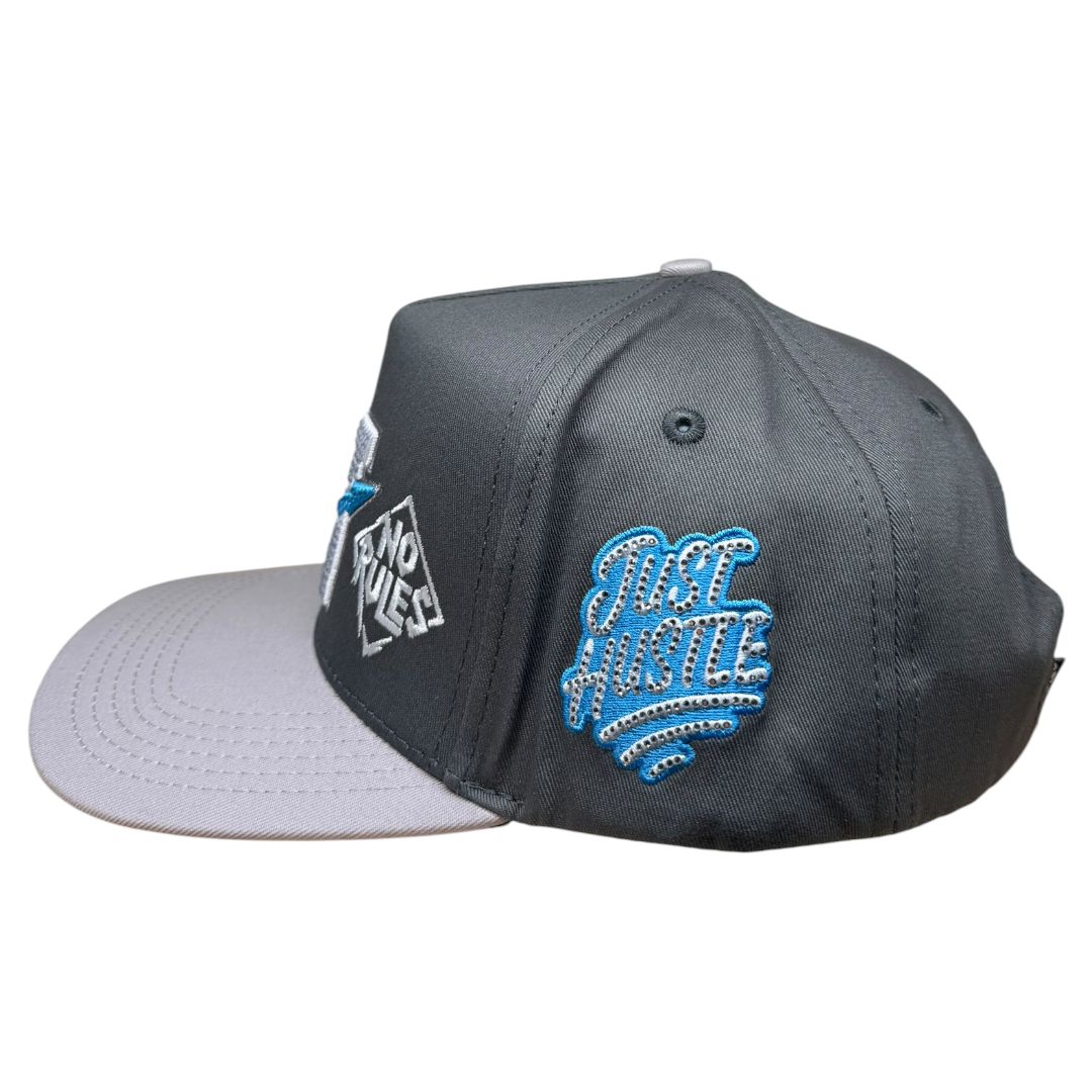 NO RULES" Snapback Cap – gray-blue Edition | "N" Logo
