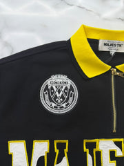 MAJESTIK  PIQUÉ CUT & SEW STRIPE POLO SHIRT