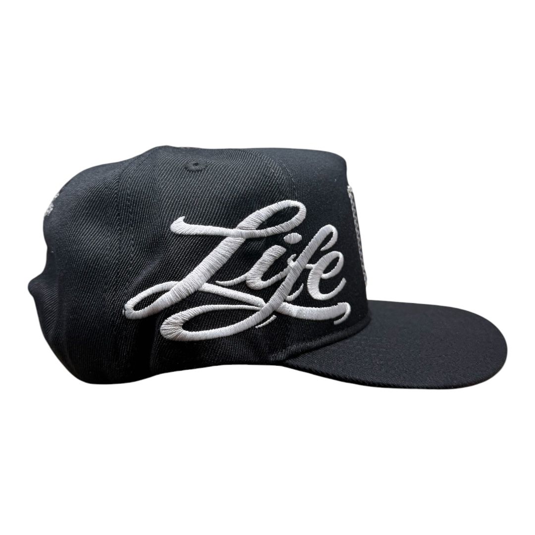 LIFE HUSTLERS "Classic Black & Ice" Rhinestone Snapback Hat