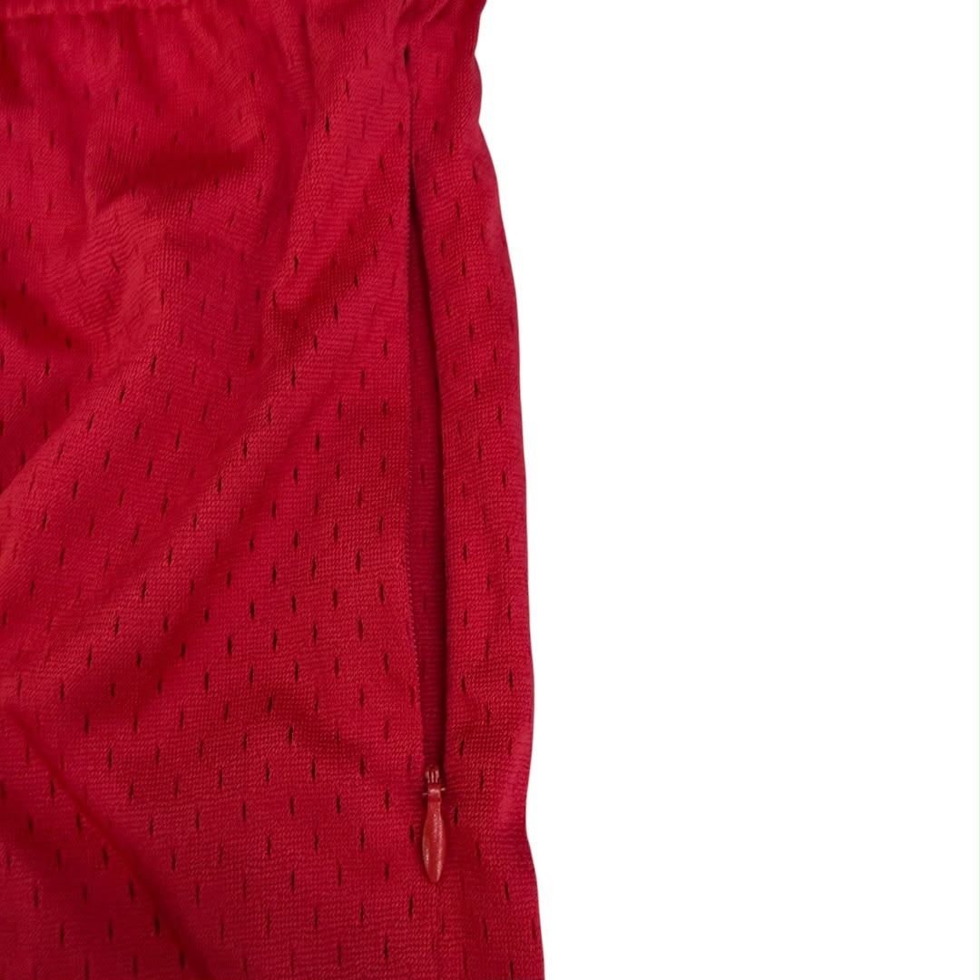 CASTEL leopard print graphic mesh shorts RED