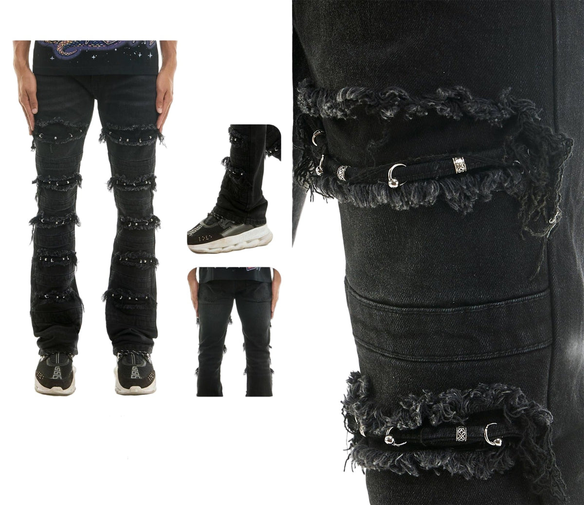KDNK TRIM JEANS KND4853 BLACK
