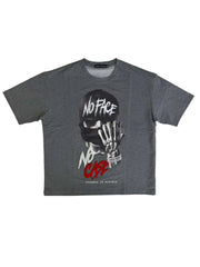 SIW T-SHIRT CROP NO FACE NO CASE 4 CHARCOAL PREMIUM TEE